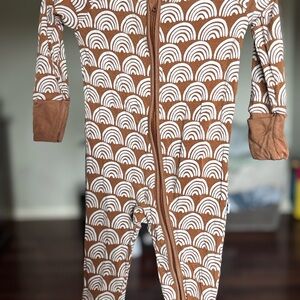 Little Sleepies Brown and White Rainbow Footie